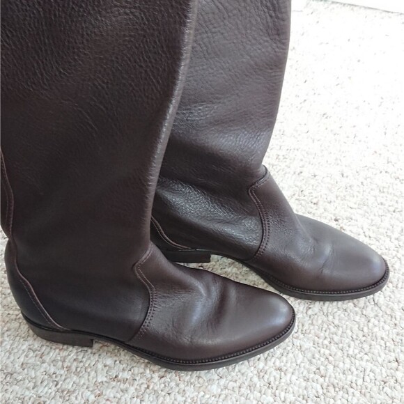 J. crew riding genuine leather boot - dark brown size 7 - Picture 3 of 11